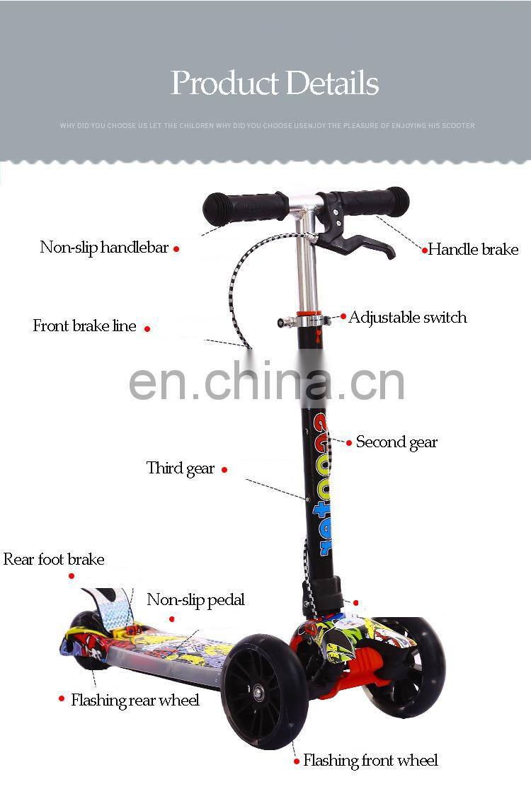 Best Quality PP Kids Scooter/Cheap Price Three Wheel Children Scooter/Baby Kids Toy Kick Scooter with Brake