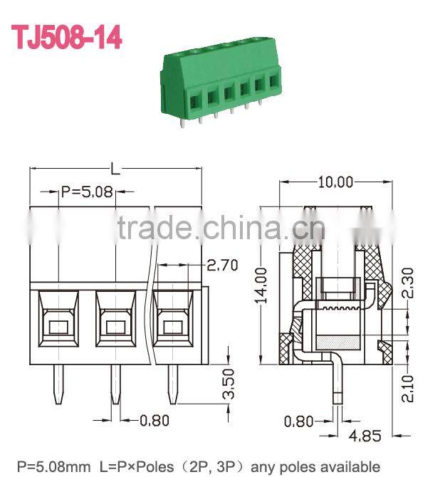 Wholesale Brass PA66 Small Euro Terminal Block Cable Connector Terminal Block