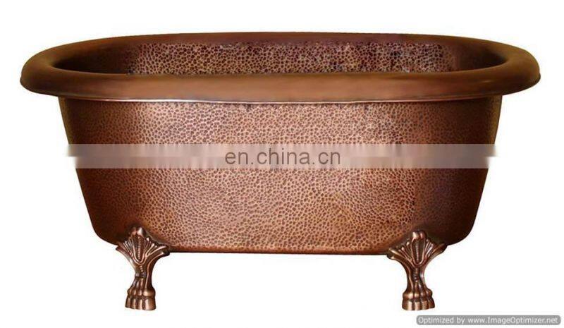 copper hammered round shiny sink