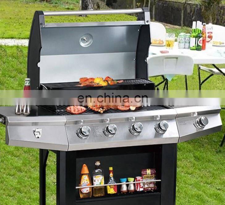 Portable 5 Burners Gas Griller Machine Commercial Smokeless Oven Barbecue Stove Gas Bbq Grill With Side Burner toaster ovensc