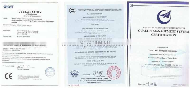 Ce Certificate New Design Solar Water Heater Preheat Copper Coil Vacuum Tube Type Solar Water Heaters