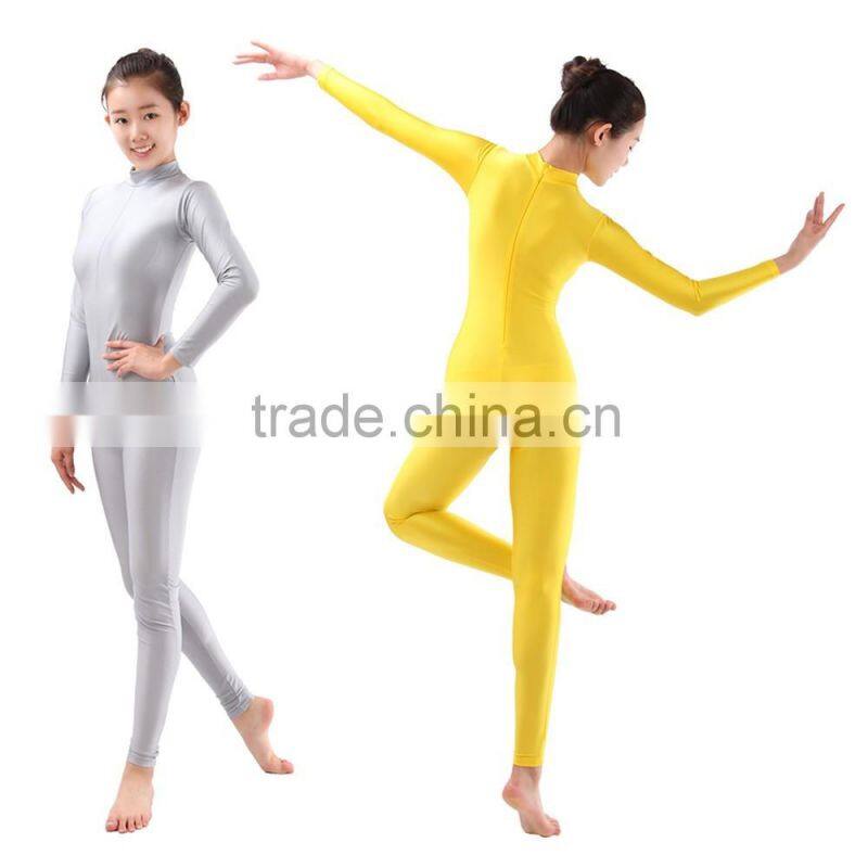 Sexy Gilrs Angkle Length Long Sleeves Turtle-Neck Dance Tights and Gymnastics Unitards