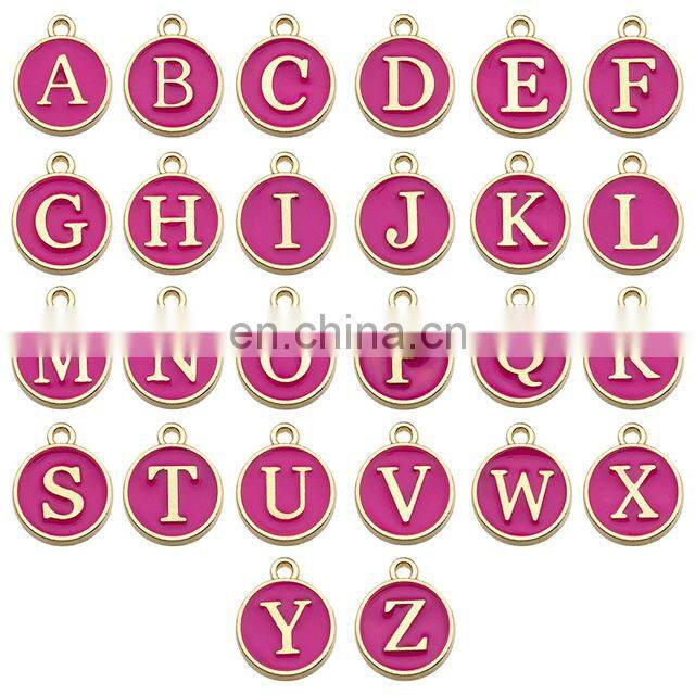 26pcs 12*14mm Alphabet Letter Enamel Charms Jewelry Handmade Pendants Jewelry Making Handmade DIY Bracelet