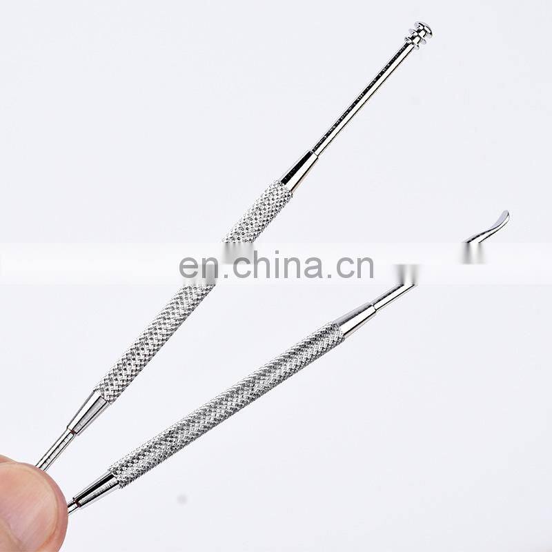 Stainless steel Ear Cleaner Portable Ear Wax Pick Double Headed Ear Spoon Cleaning Tool