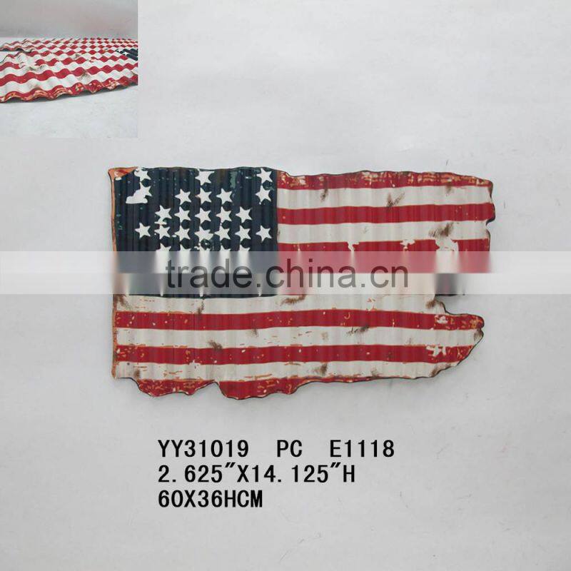 vintage USA flag for wall decor, metal arts