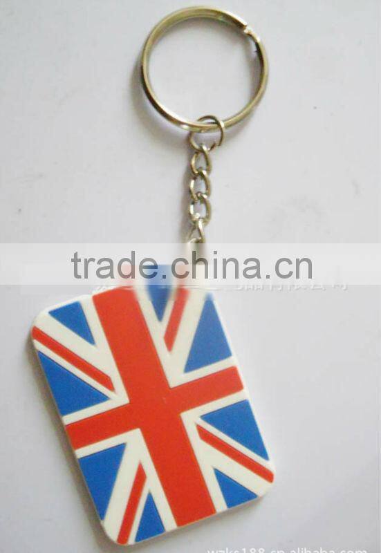 Flag 3D PVC keyring, travle souvenir silicone keychain for gifts