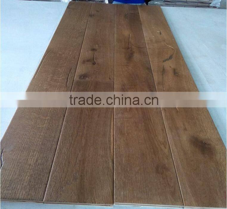 220mm Wide Plank Rustic and handscraped Engineered Wood Flooring