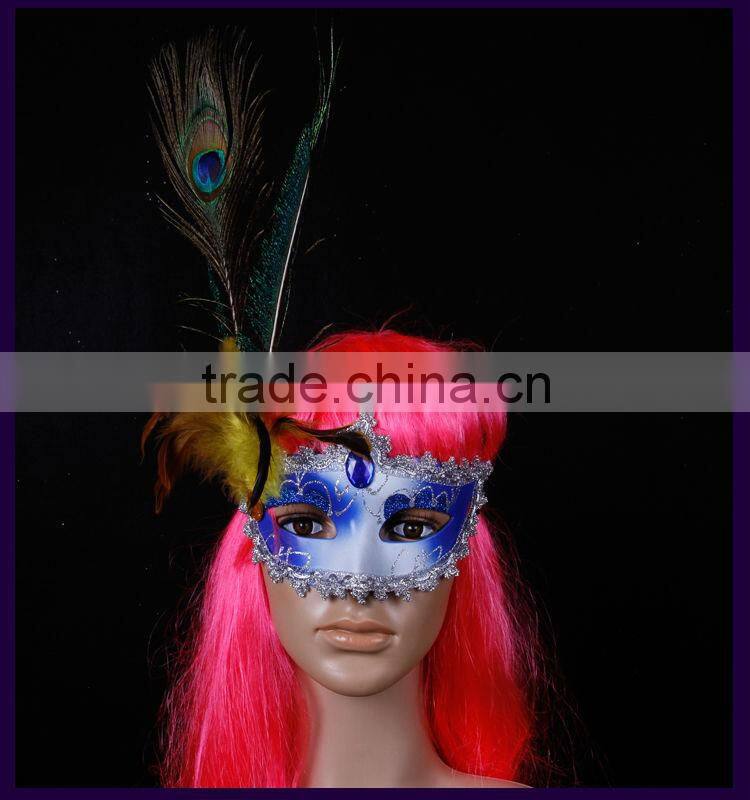 2015new Ostrich feathers famous people masks halloween masks