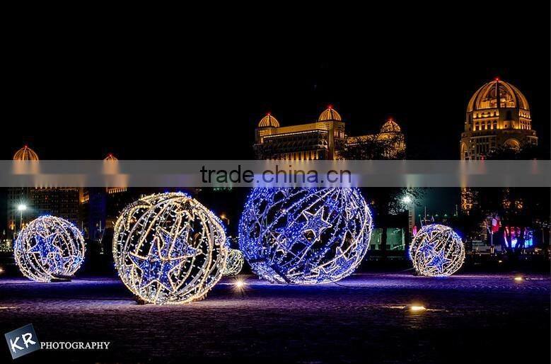 Led light christmas ball decoration with stars ramadan decoration