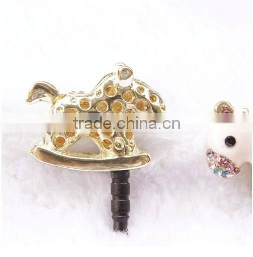 3.5mm bling crystal Eiffel Tower anti dust dustproof Earphone Jack plug for iphone/ipad/samsung/LG/HTC/phone/tablet PC