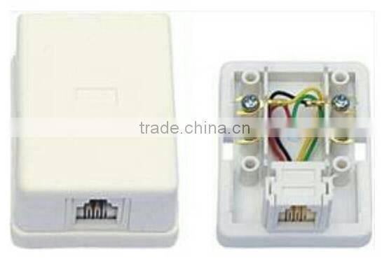 single port rj11White surface mount box