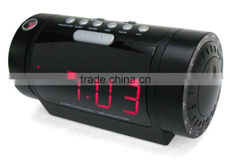 Top Selling Rotary Projector AM FM Analogue Alarm Clock Radio
