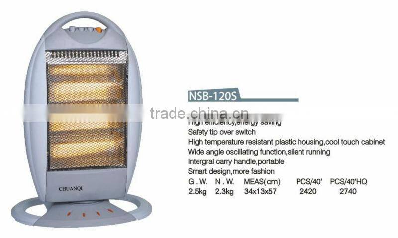 3heating 1200W CE/GS/ROHS with remote control timer wide angle oscillating function electric heater halogen heater