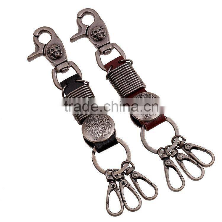 Handmade High Quality Real Ostrich Leather Keychain Leather Key Holder Key Chain