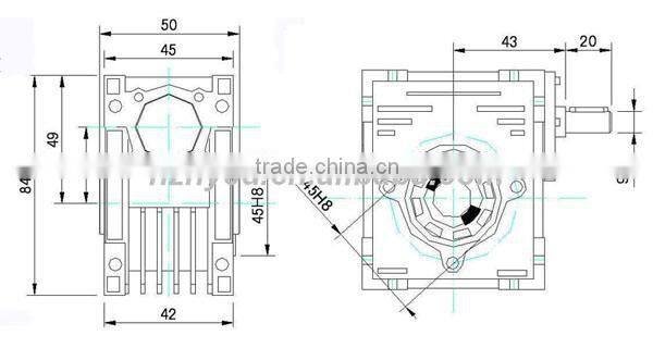 NRV 025 30:1 high quality aluminium alloy gearbox, small worm gearbox