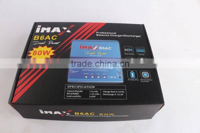 80W iMAX B6AC B6 AC Dual Power LCD Control Digital Lipo Lipro NiMH 3S/4S/5S RC Battery Balance Charger Batteries Discharger EU/A