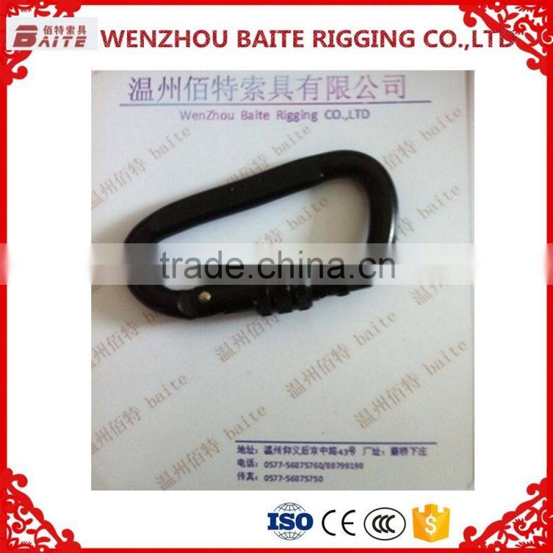 BLACK PLATED CARABINER QUICK LINK /WIRE ROPE ACCESSORY