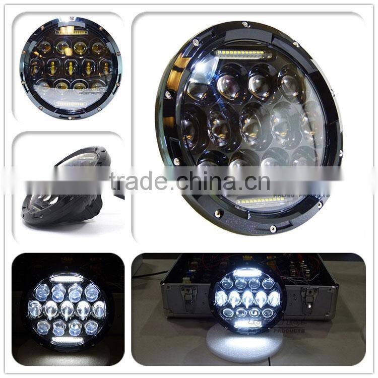 BJ-HL-016 Highly Recommended Waterproof 7" Projector Daymaker LED Light Round Motorcycle Headlight 75W for Harley