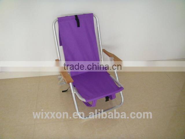 Popular Backpack Folding Reclining Wooden Handle Beach Chair