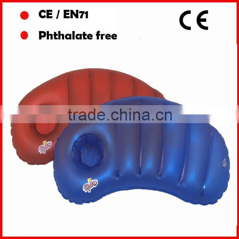Flocked pvc inflatable cushion triangle shape for sale