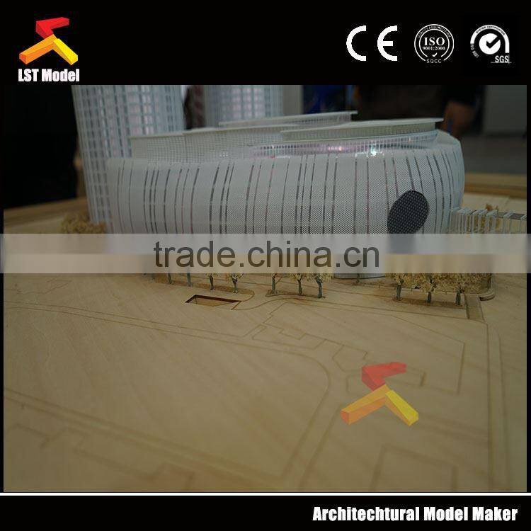 architectural building scale model with landscape plan