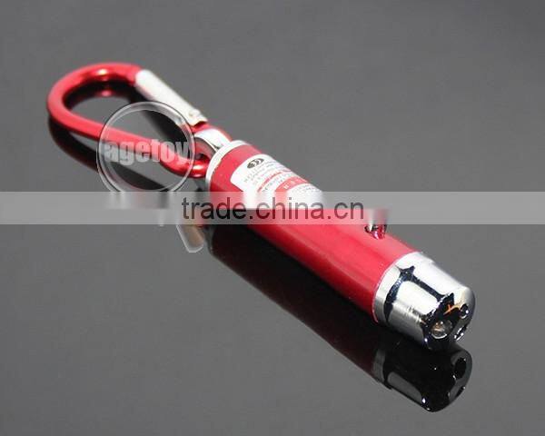 3 in 1 Mini Aluminum Carabiner LED Flashlight Torch Lamp Keychain Personality UV Money Detector LED Electric Torch Keyring
