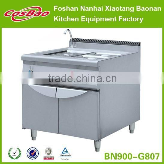 Restaurant Equipment Free Standing 2 Tanks Stainless Steel Gas Deep Fat Fryer With Cabinet BN900-G801