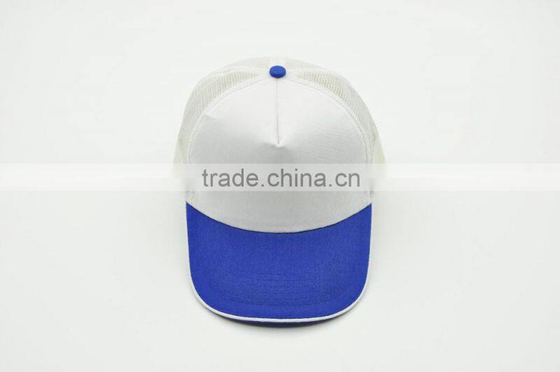 High Quality 100% Cotton Curve Sandwich Promotional Custom Blank White Cap 5-panel Cap