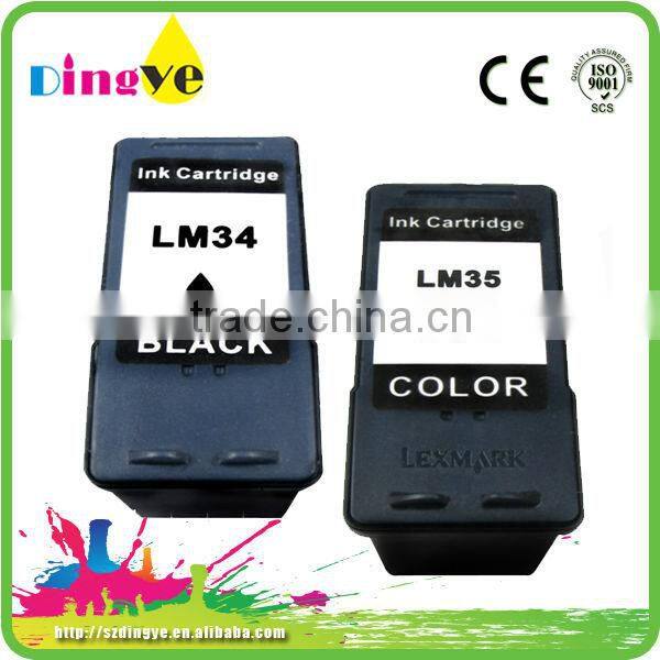 shenzhen ink cartridge forlexmark 34/35 refillable ink cartridge for printer with auto reset chip