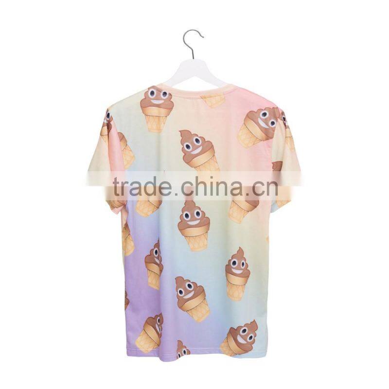 3D T shirt Emoji Icecream Poop Print Custom Girls T shirt Online Shopping