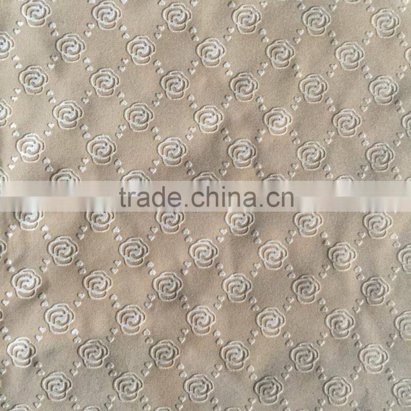 2016 new style 3D press pattern flock fabric for upholstery, cushion, bag