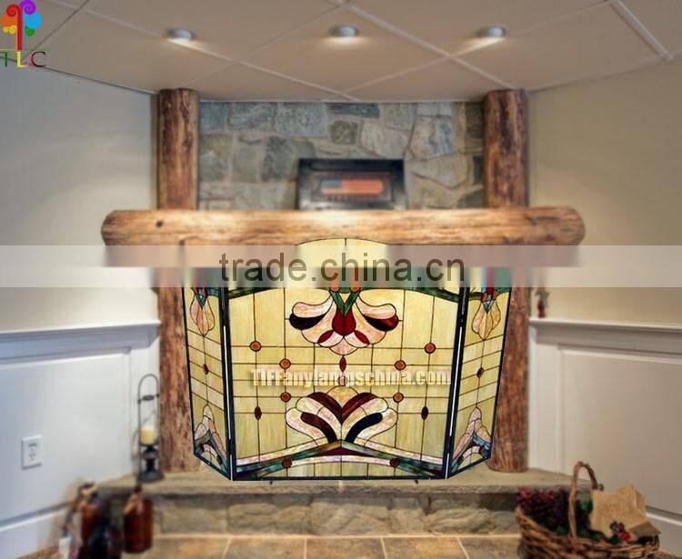 F-9 Mosaic tiffany style stained glass fireplace tiffany stained panel wholesale tiffany design