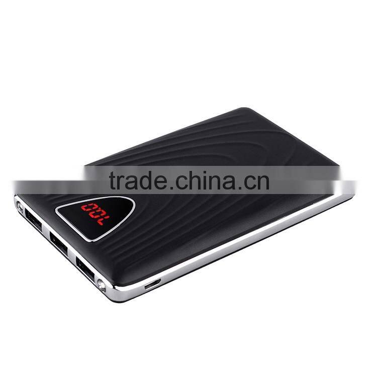 8000mah led torch light portable power bank with 3 USB output