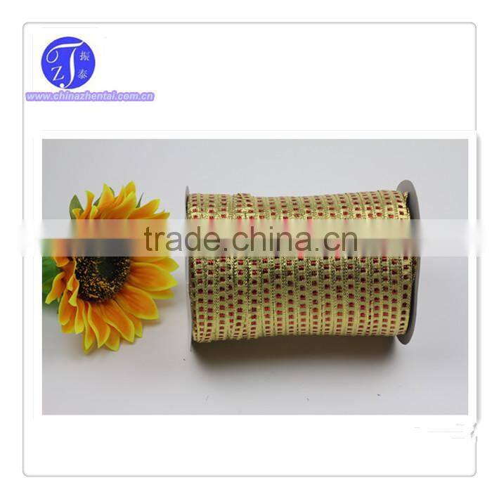 fashion organza ribbon with siver yarn ,decorative ribbon