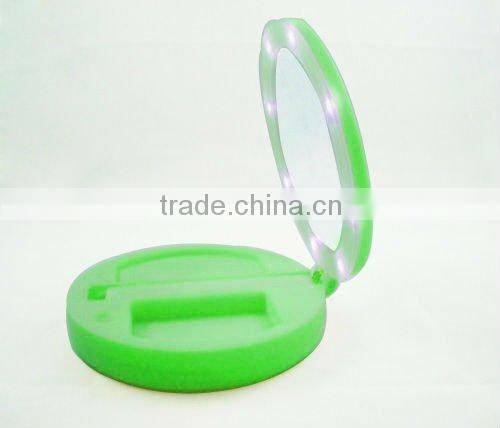 folable table mirror with LED light/table stand mirror/plastic folding table mirror