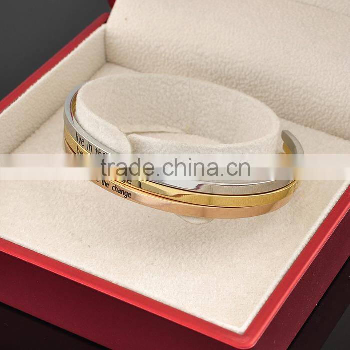 Technology 2016 Rose Gold Engraved Bracelet Stainless Steel