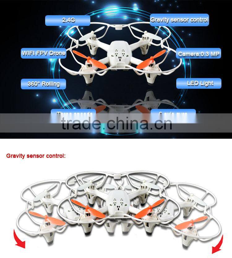Gravity sensor control 2.4G WIFI helicopter camera without controler.