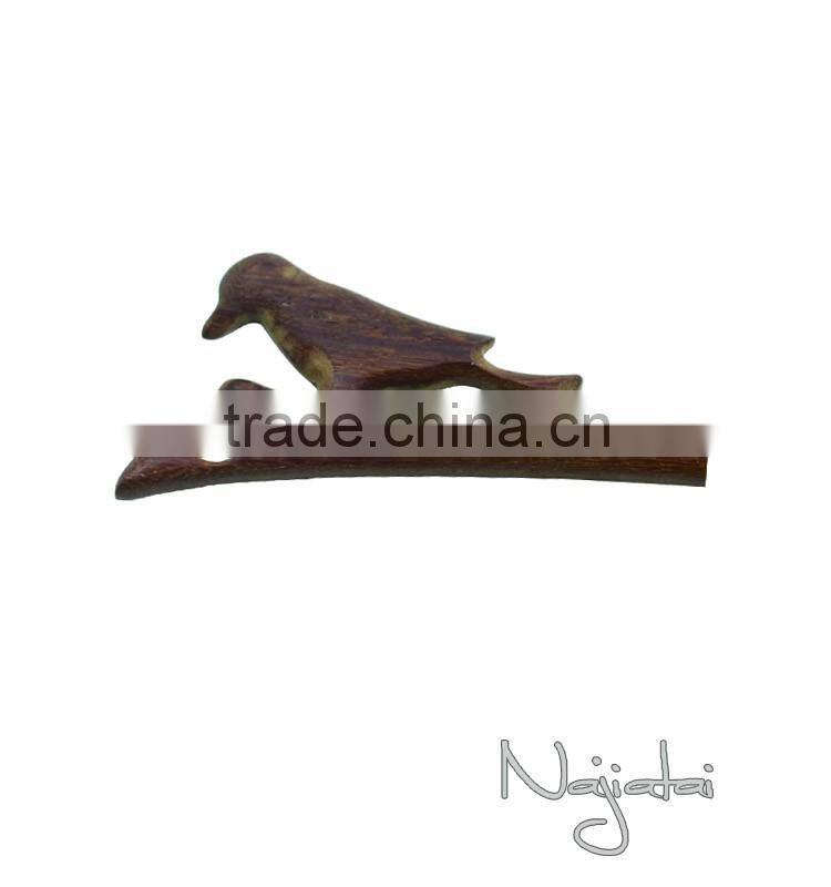 Brown Bird Japanese Magic Vintage Wooden Hair Stick