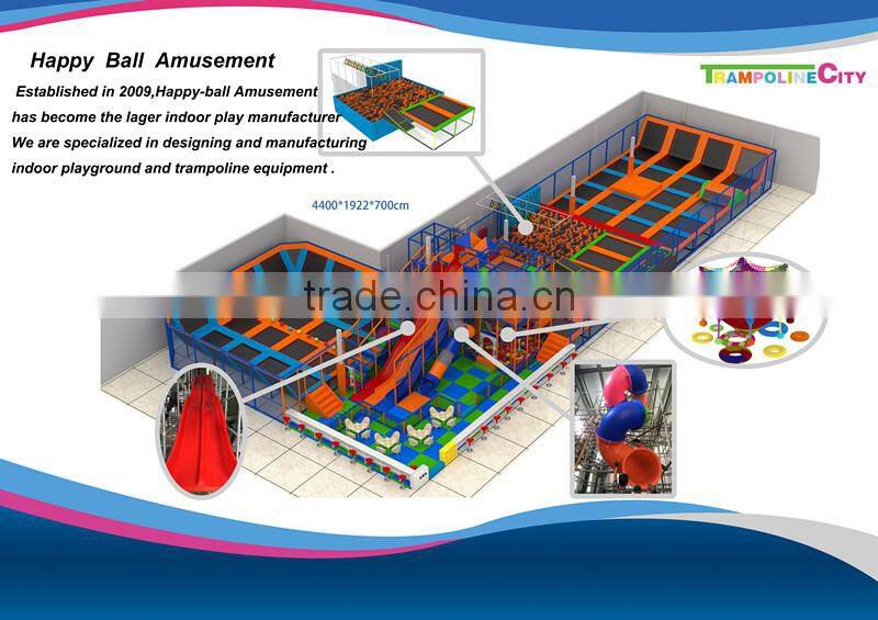 large trampoline party supplies for kids and adults games with ocean ball pool and foam pit and big slide
