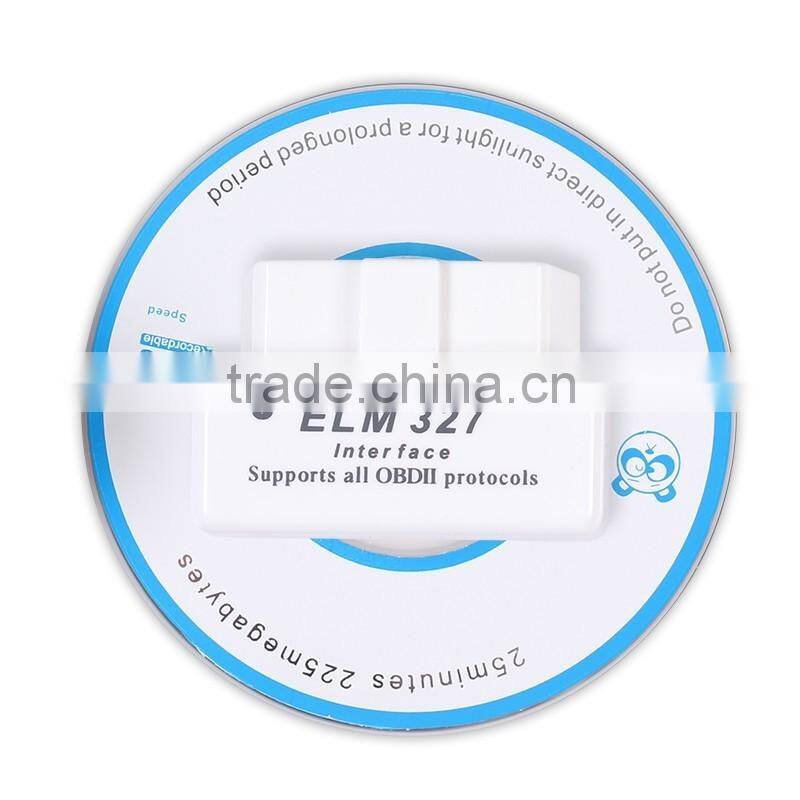 New SUPER MINI ELM327 Bluetooth OBD2 V1.5 White Smart Car Diagnostic Interface ELM 327 Wireless Scan Tool