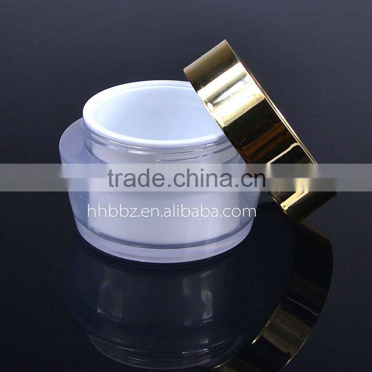 50ml clear double wall luxury cosmetic containers for cream