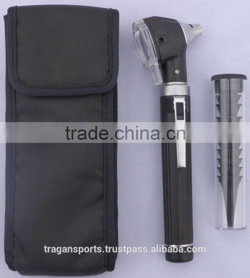 Professional Black Color Mini Fiber Optic Otoscope / Fiber Mini Otoscope / Fiber optic Opthalmoscope & Otoscope Diagnostic Sets