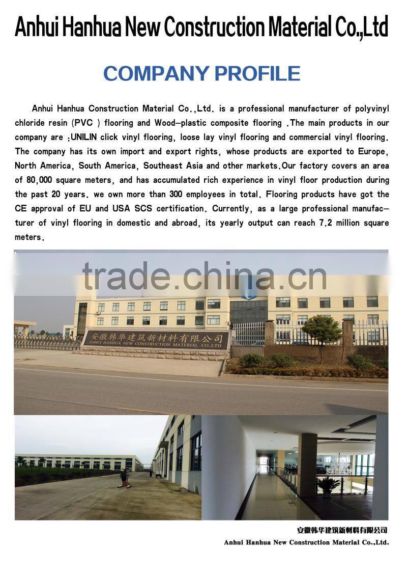 wood looking indoor using waterproof Loose lay vinyl floor plank