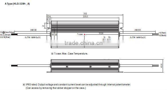 Meanwell hlg-320h-15a 320w 15v dali dimming led driver