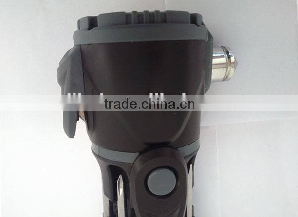 QC-208 12 IN ONE high quality multi function car emergency hammer , strong bright torch, screwdriver set, hand tool