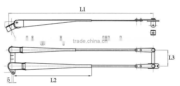PA 14 pantograph wiper arm for engineering cars, double wiper arm, saddle wiper arm