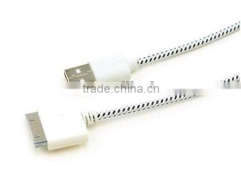 Hot Selling Multi-color Braided Fabric Micro USB Charge Sync Data Cable for iPhone/iPod