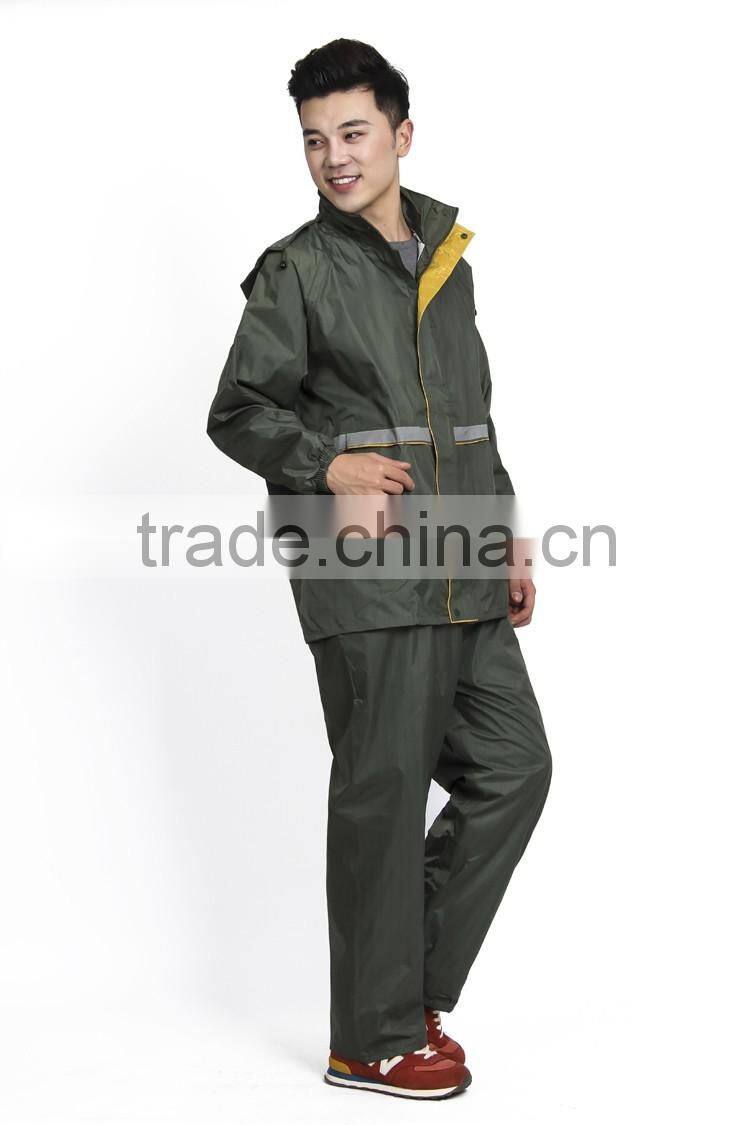 newest raincoat factory high quality electrostatic prevention Raincoat suit with pant for men