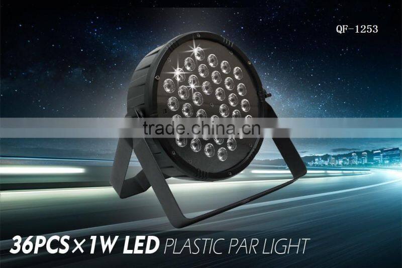 hot selling Plastic stage light 36PCS*0.5W RGBW led Par light