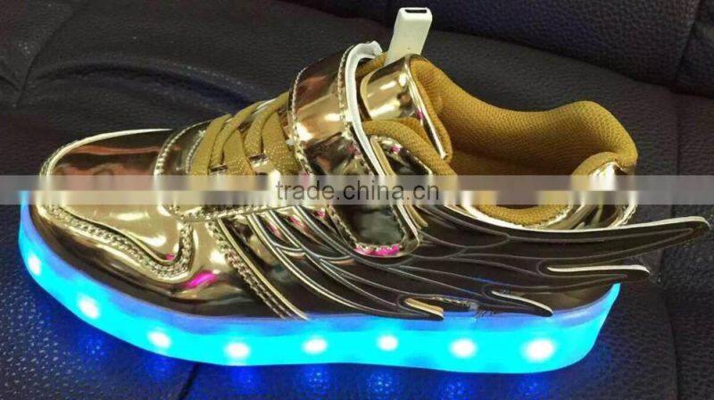 Hot selling led Light Children wing shoes fashion led sneaker led light up shoes
